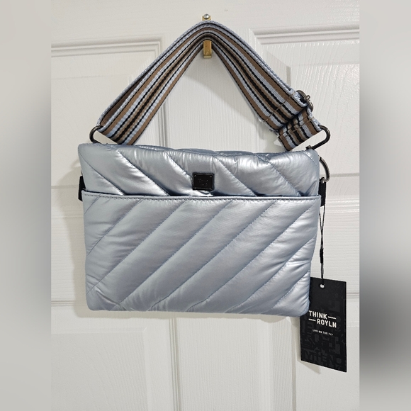 Think Royln Quilted Crossbody Bag – Pearl Ice Blue – NWT - Picture 7 of 16